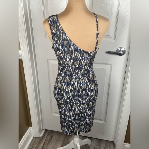 DEBORAH VIERECK ~Olive & Oak Blue Sheath V-Neck Midi Dress XS - Picture 9 of 11